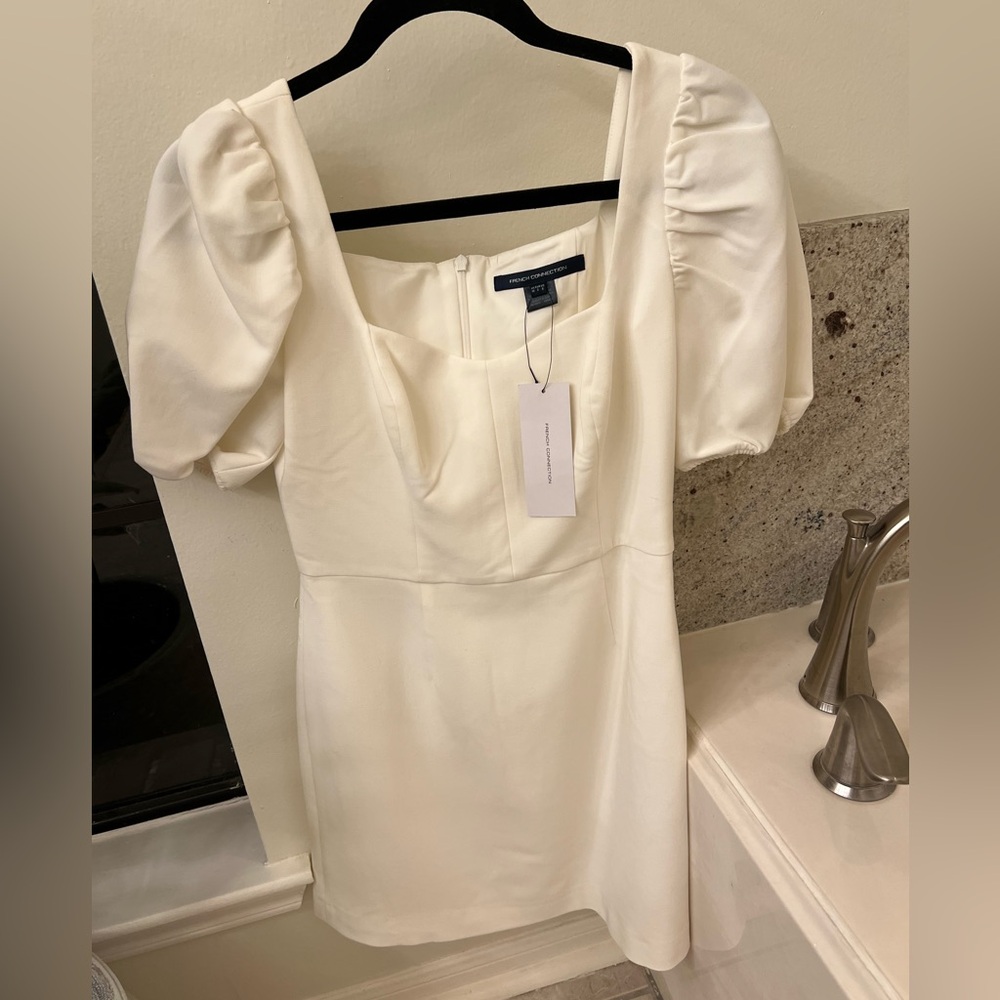French Connection Cream Puff Sleeve Mini Dress